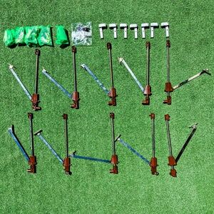 10 Vintage ONI West Germany Sliding Adjustable Drop Leaf Metal Supports Set NOS